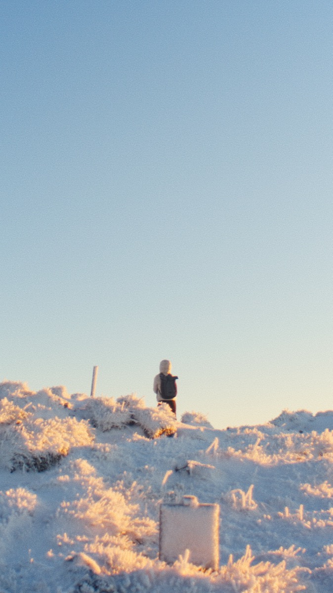 A hiker looking across an Icelandic route.